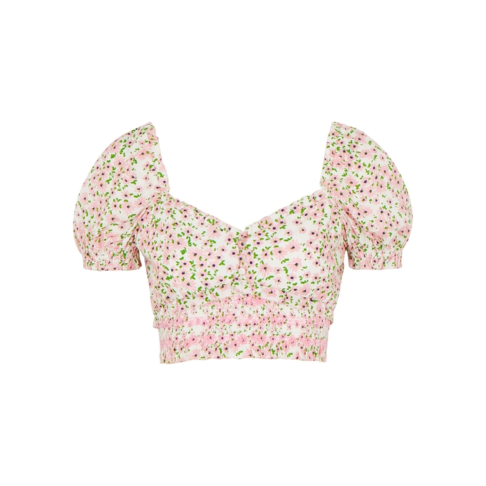 ALICE AND OLIVIA RIANNA FLORAL-PRINT CROPPED TOP,4028934