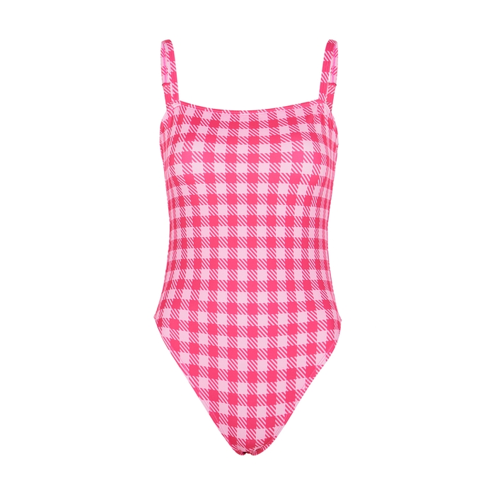 Holiday The Label Vacation Pink Gingham Swimsuit