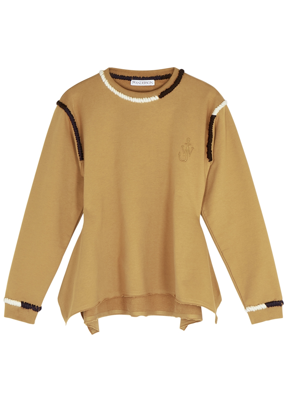 Camel embroidered cotton sweatshirt