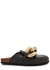 Black chain-embellished leather mules - JW Anderson