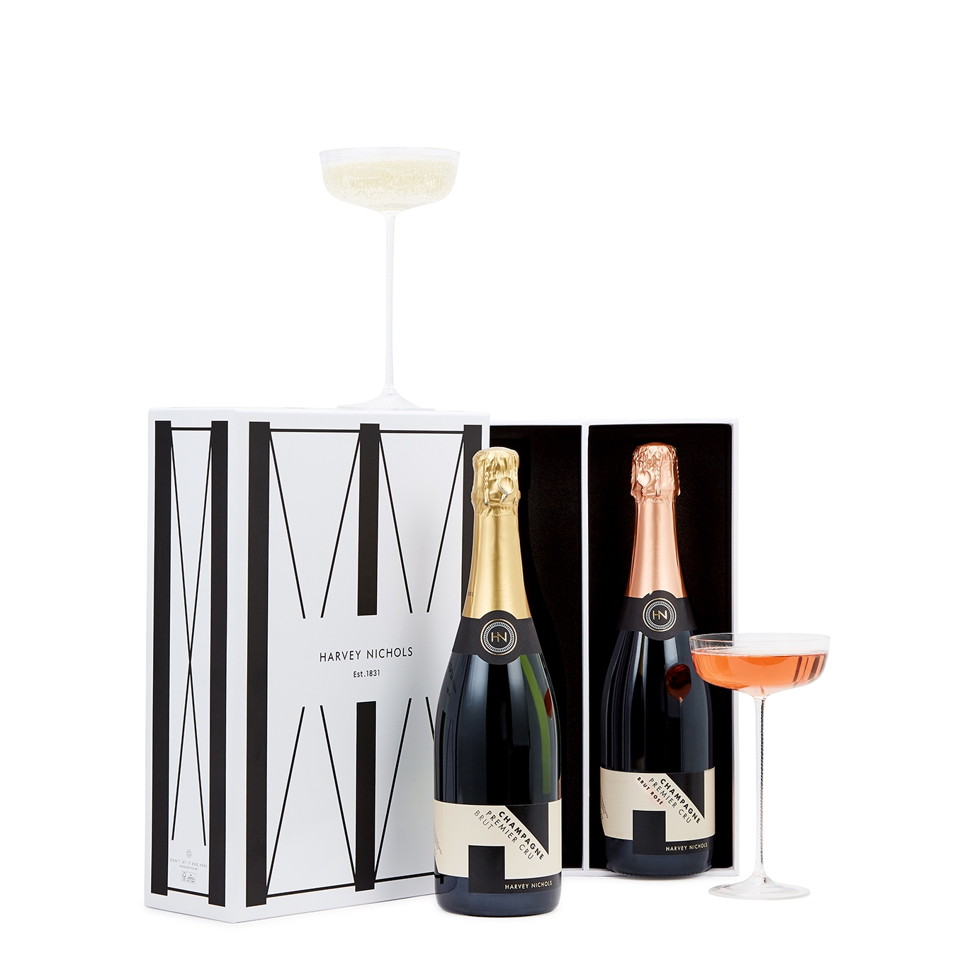Harvey Nichols Champagne Duo Gift Box, Wine, Non-vintage Champagne Sparkling Wine