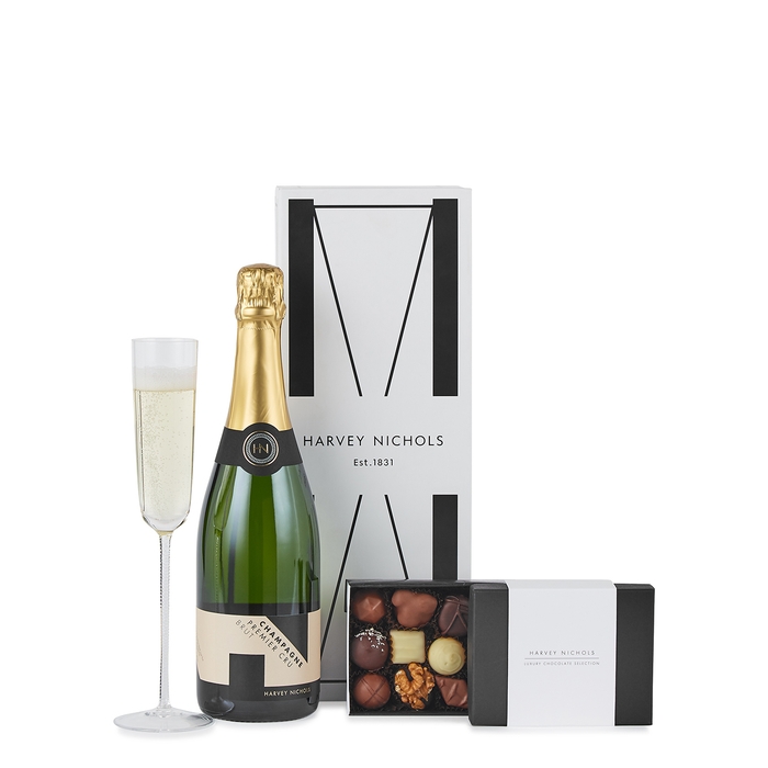 Harvey Nichols Champagne & Luxury Chocolate Selection 160g Gift Box