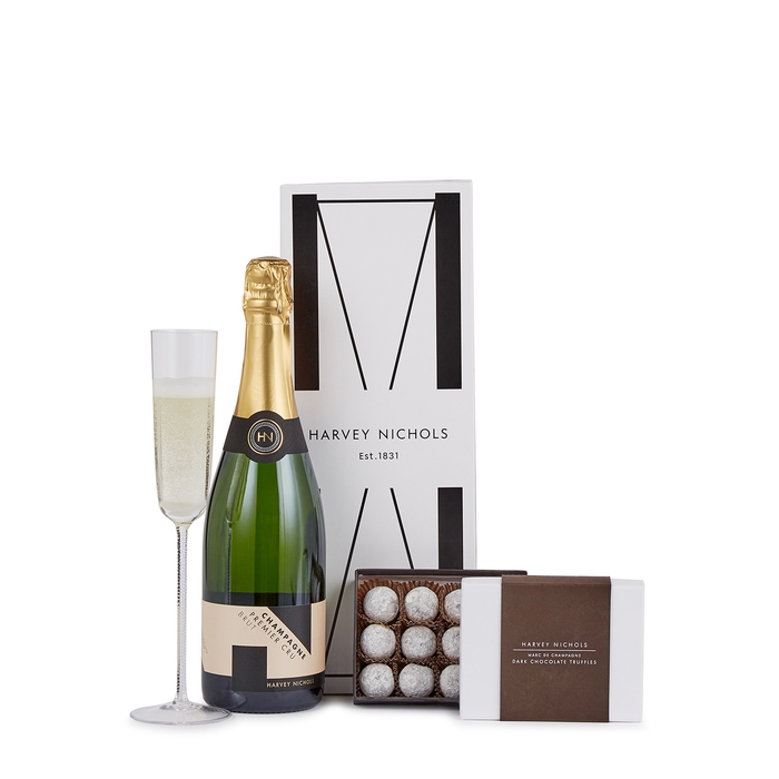 Harvey Nichols Champagne & Dark Chocolate Truffles 125g Gift Box