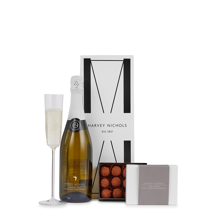 Harvey Nichols Alcohol-Free Sparkling Chardonnay & Salted Caramel Truffles Gift Box