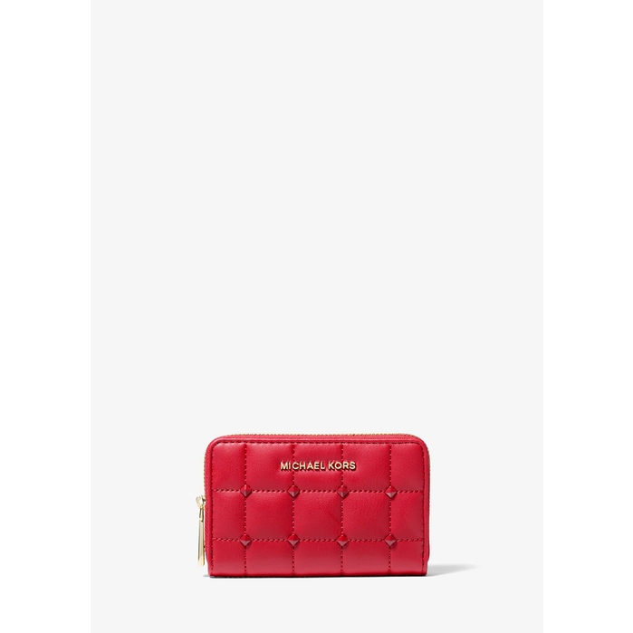 Michael Michael Kors Small Studded Quilted Wallet In Red | ModeSens