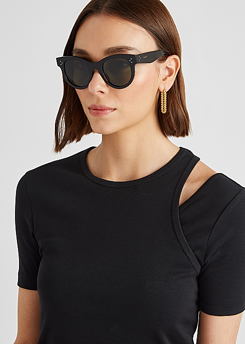 Celine Black round-frame sunglasses Harvey Nichols