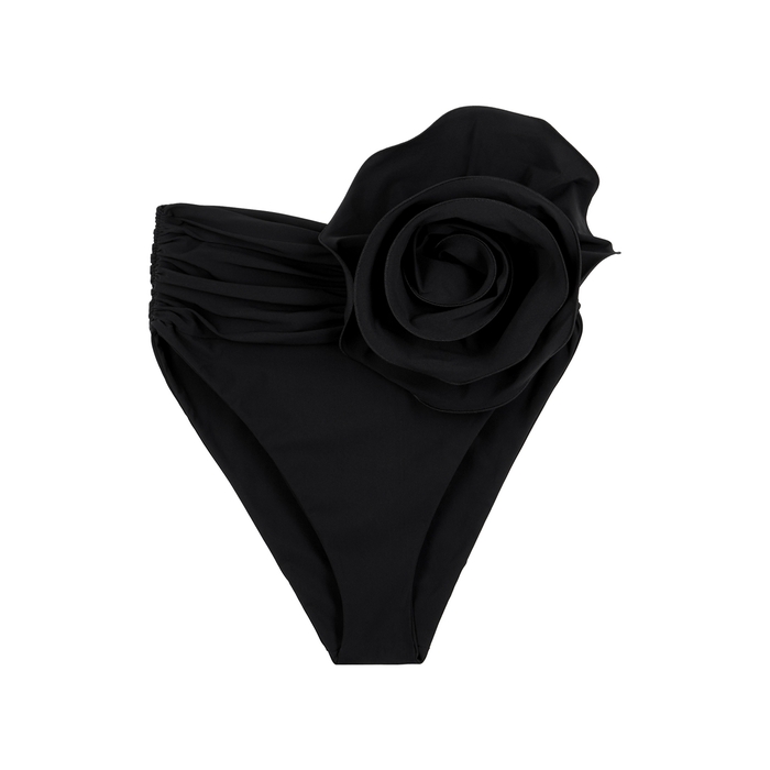 Magda Butrym Black Flower-embellished Bikini Briefs
