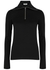 Black half-zip stretch-cotton top - Jil Sander