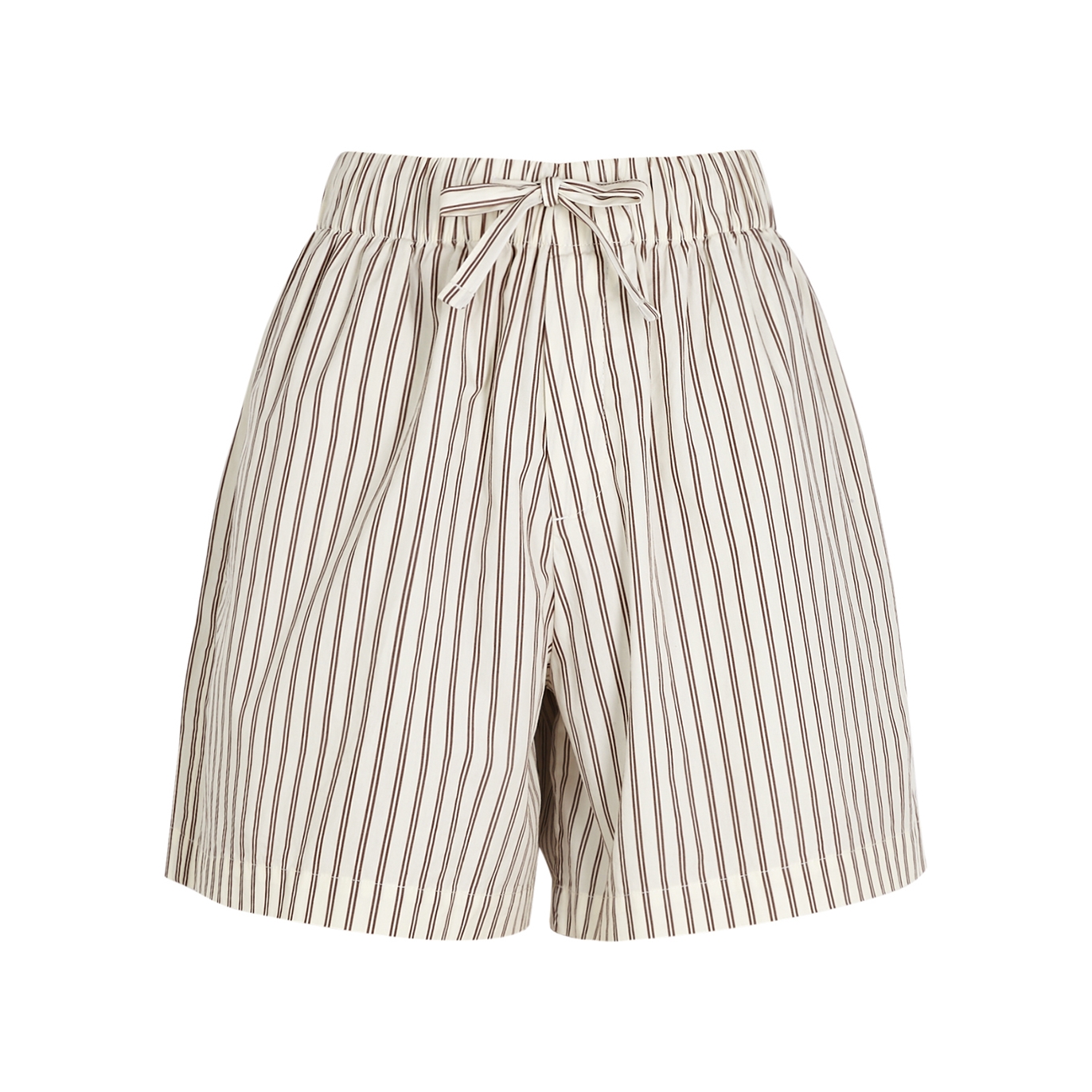 Tekla Unisex Striped Poplin Pyjama Shorts - White - S