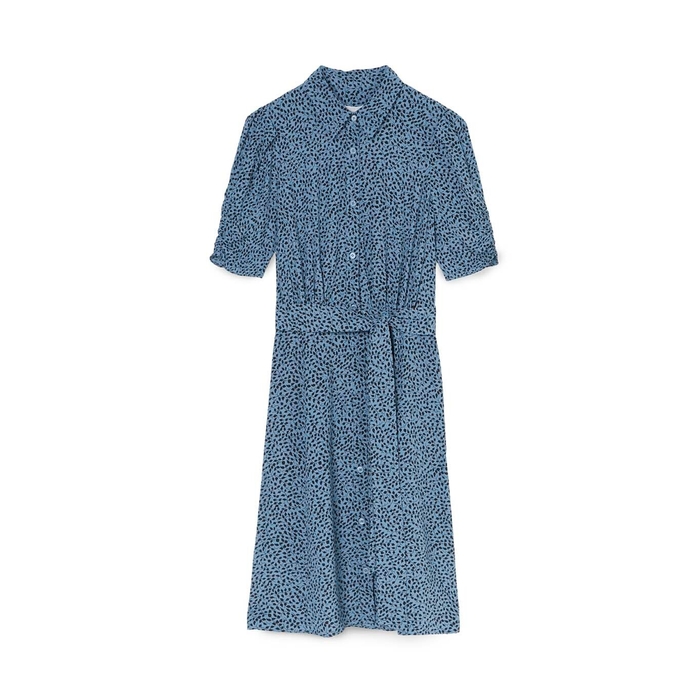Jigsaw Foliage Ditsy Short Tea Dress In Shadow Blue | ModeSens