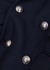 Navy double-breasted wool-blend coat - Alexander McQueen