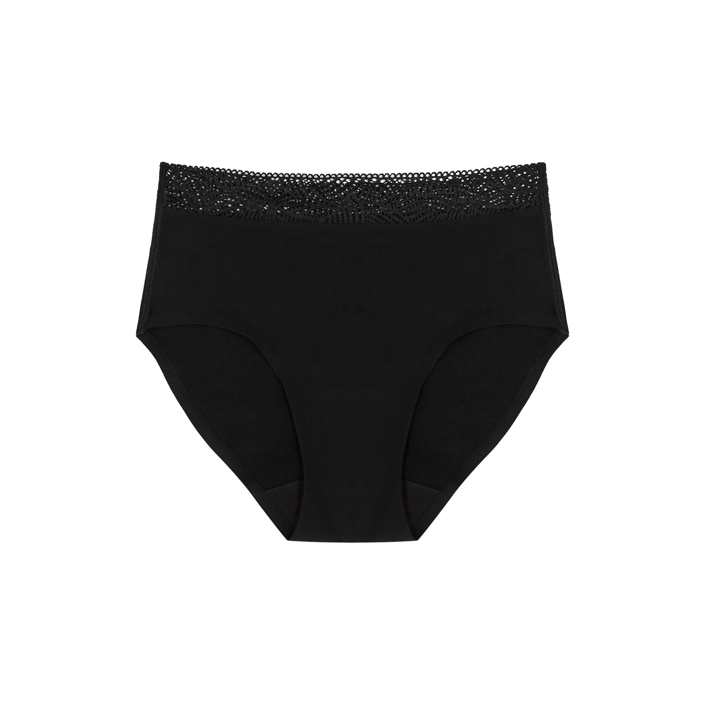 Chantelle Soft Stretch Black Lace-trimmed Hipster Briefs