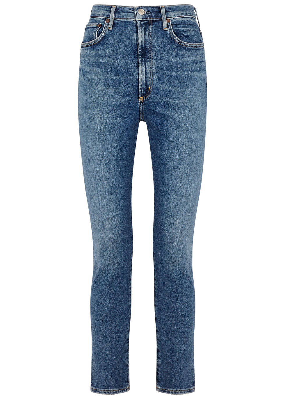 AGOLDE Pinch Waist blue skinny jeans - Harvey Nichols