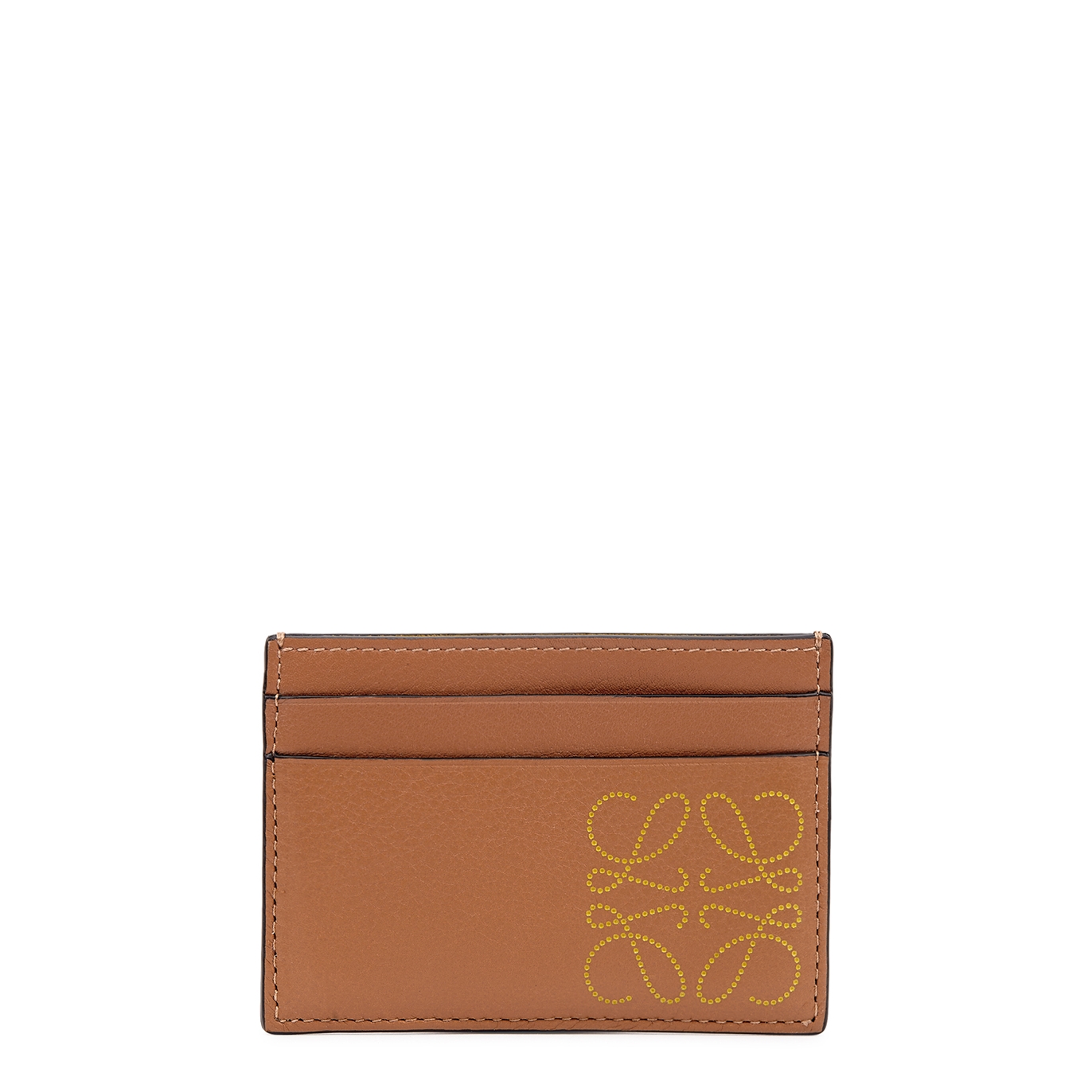 Loewe Brown Logo Leather Card Holder - TAN