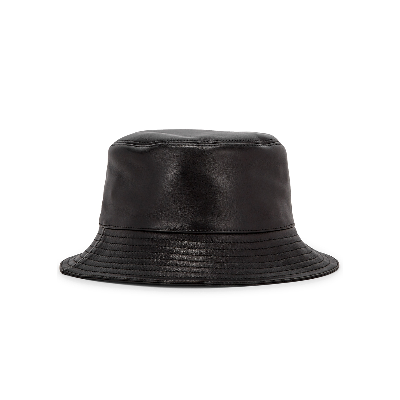 Loewe Black Logo Leather Bucket Hat