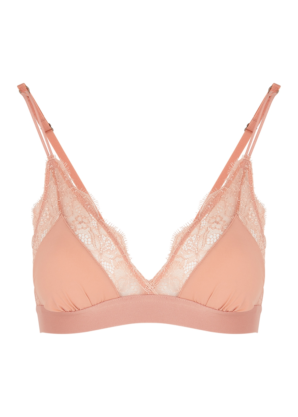 Love Lace Sienna blush lace-trimmed soft-cup bra