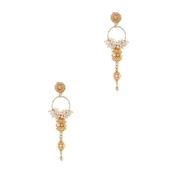 Soru Jewellery Elena 24kt Gold Vermeil Drop Earrings In Pearl