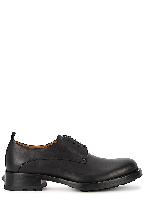 klinke Pasture nøgle Valentino Valentino Garavani black leather Derby shoes - Harvey Nichols