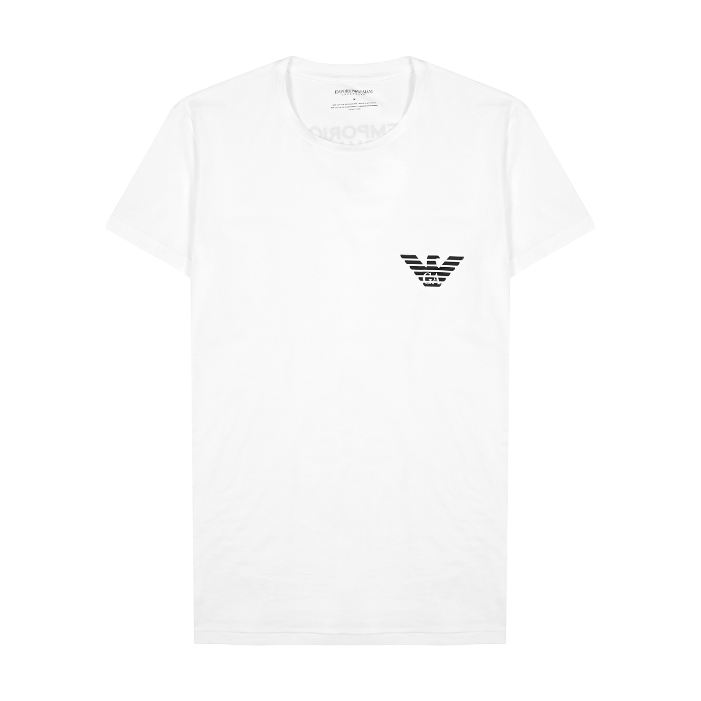 Emporio Armani White Logo-print Stretch-cotton T-shirt - L