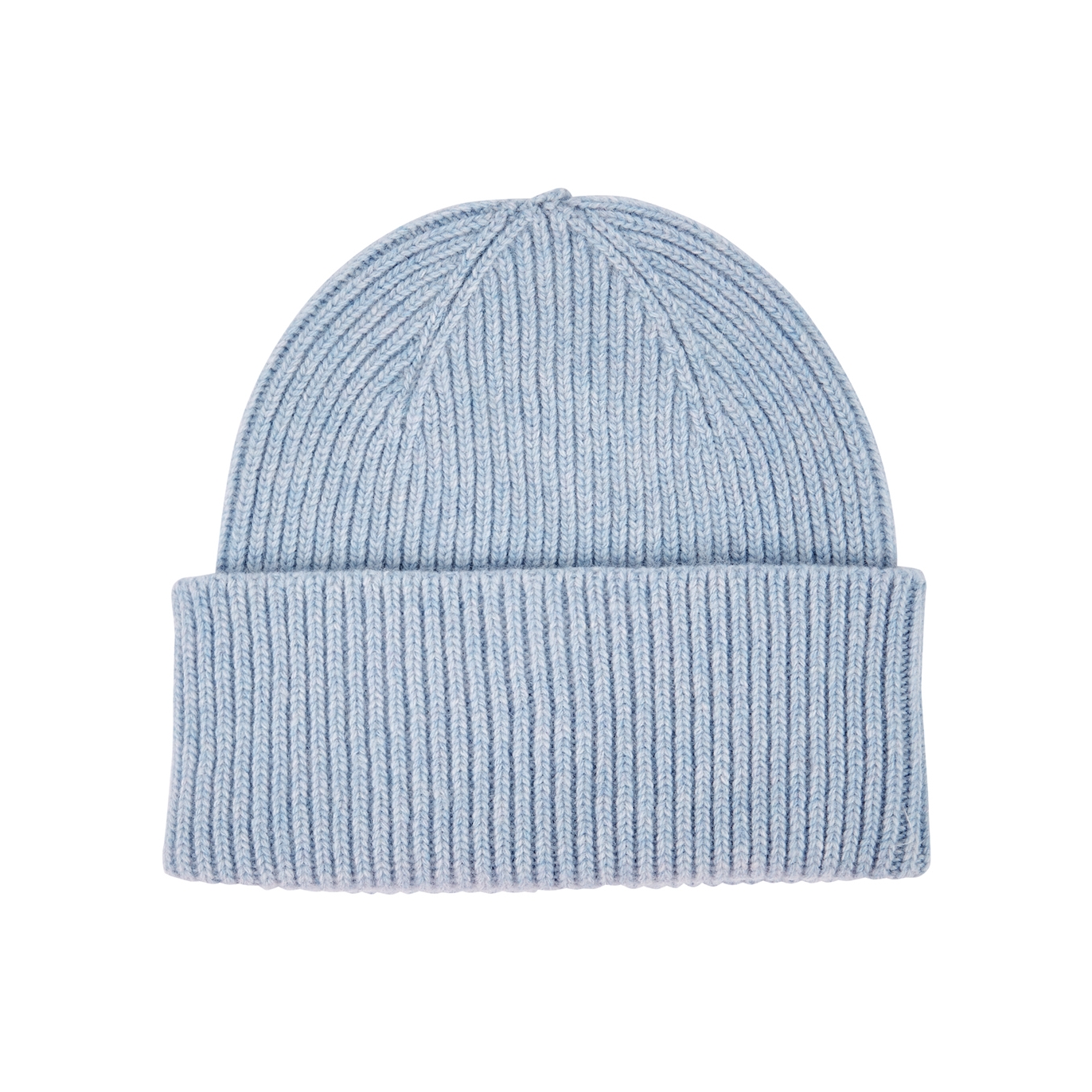 Colorful Standard Blue Ribbed Wool Beanie