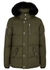 3Q army green fur-trimmed cotton-blend coat - Moose Knuckles