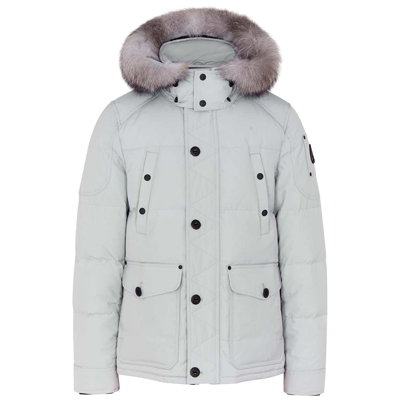 Moose Knuckles Round Island Grey Quilted Shell Jacket - Light Grey - S