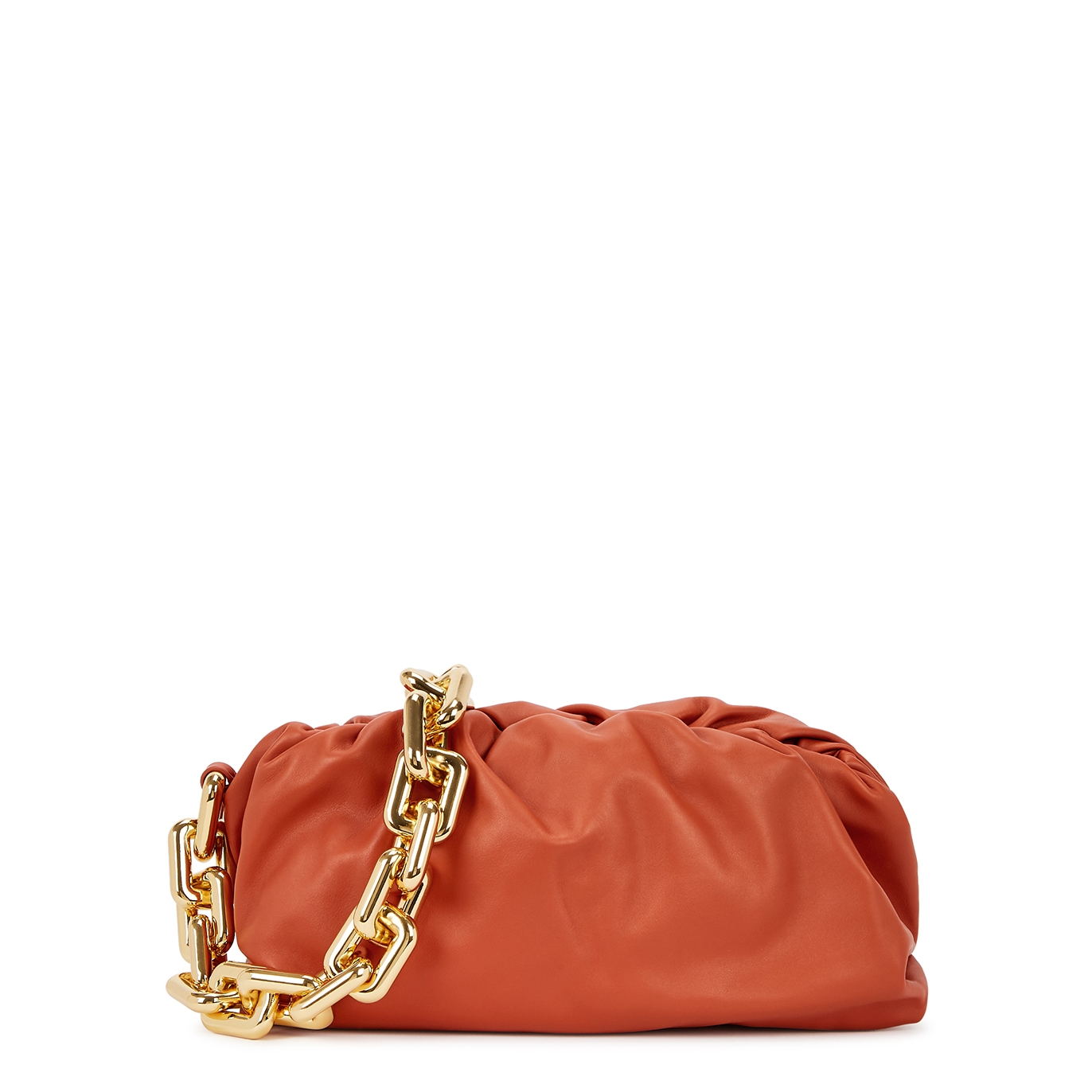 Bottega Veneta The Chain Pouch Leather Bag, Shoulder Bag, Orange