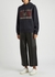 Charcoal hooded printed cotton sweatshirt - Saint Laurent