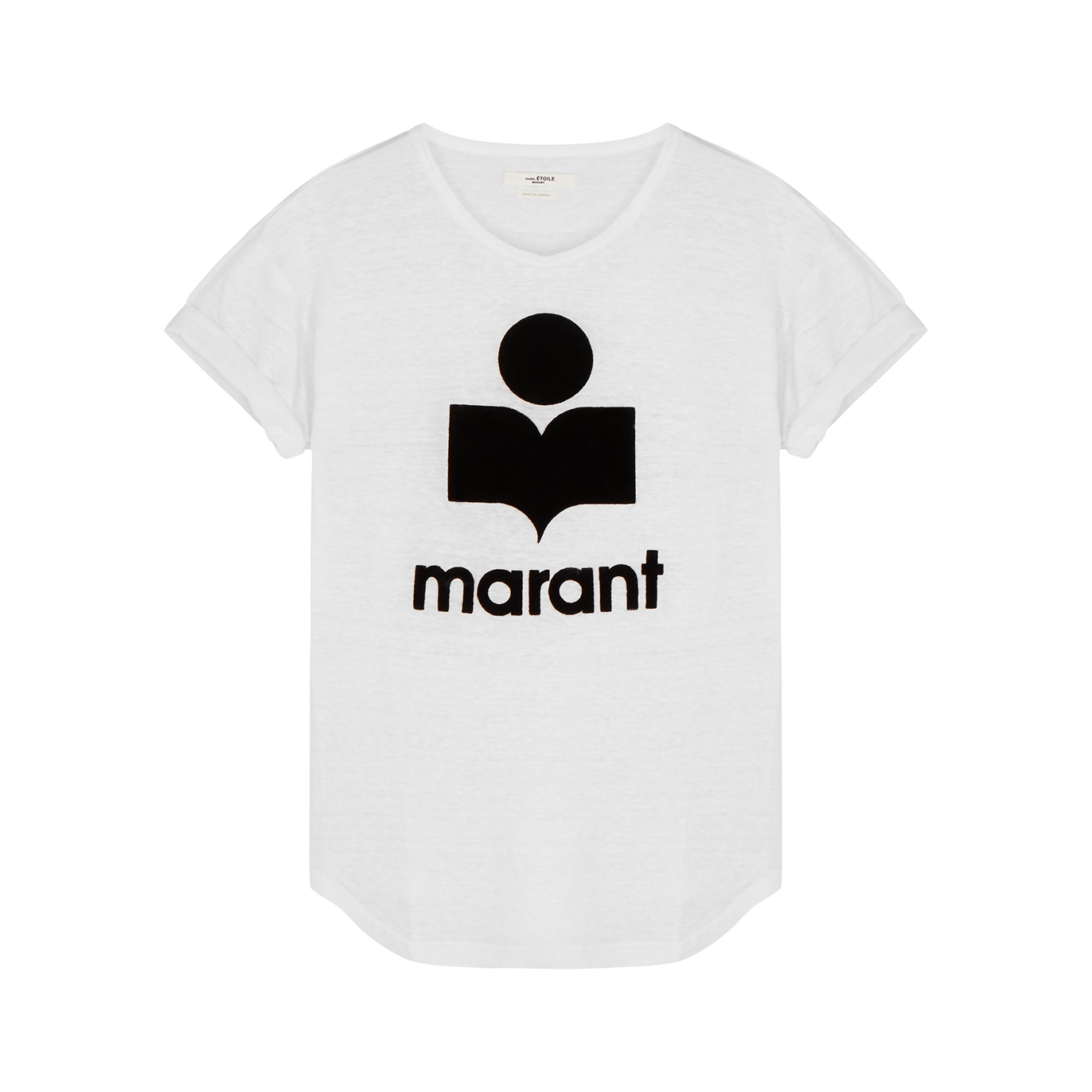 Isabel Marant étoile Koldi White Logo-flocked Linen T-shirt