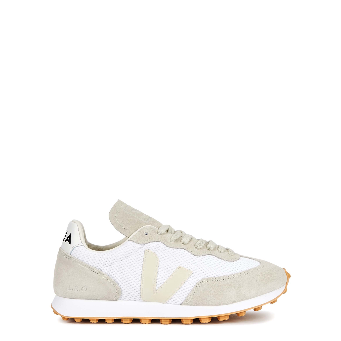 Shop Veja Rio Branco Panelled Mesh Sneakers, Sneakers, White, Round Toe In 3
