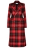 Hourglass red checked double-breasted wool coat - Balenciaga