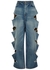 Blue distressed wide-leg jeans - Balenciaga