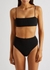 Black smocked high-rise bikini briefs - Totême