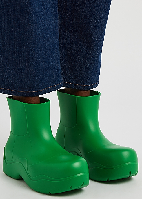 Bottega Veneta Puddle Green Rubber Ankle Boots Harvey Nichols