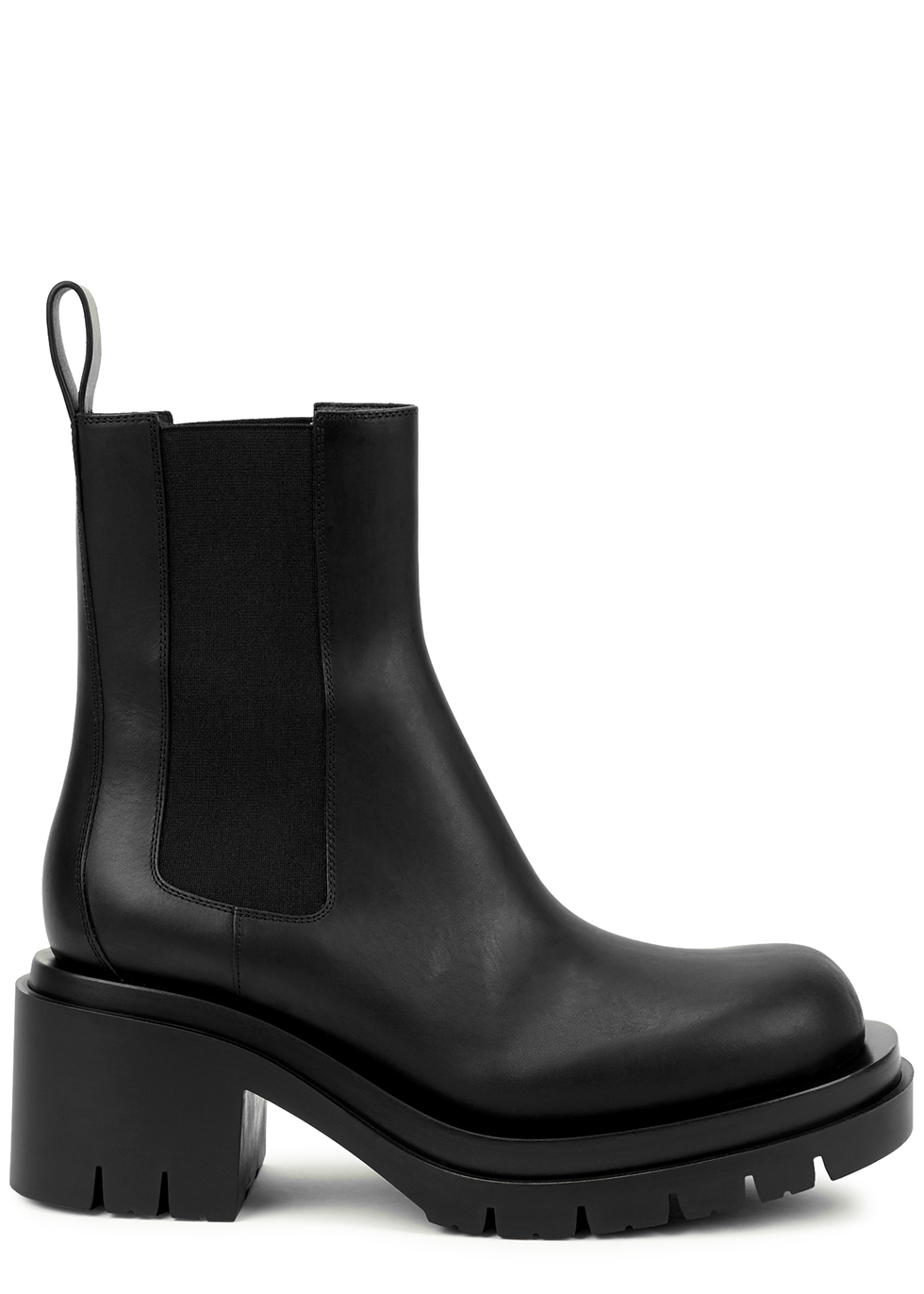 Lug black leather Chelsea boots