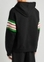 Black striped hooded cotton sweatshirt - Gucci