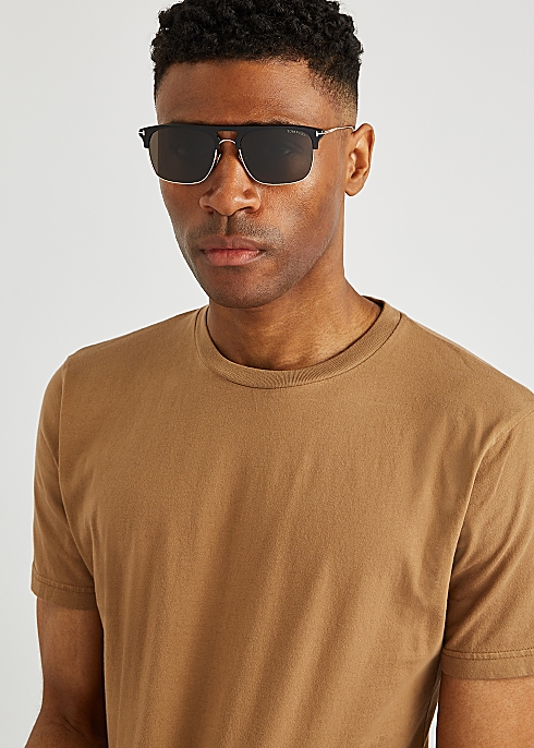 Tom Ford Lee gold-tone clubmaster-style sunglasses - Harvey Nichols