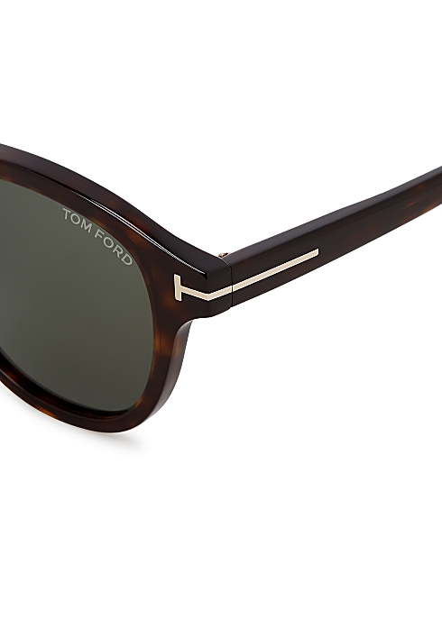 Tom Ford Jameson tortoiseshell round-frame sunglasses - Harvey Nichols