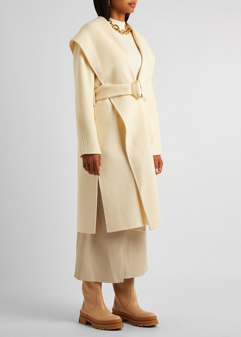 Vince Cream hooded wool-blend coat - Harvey Nichols