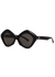 Black oval-frame sunglasses - Balenciaga