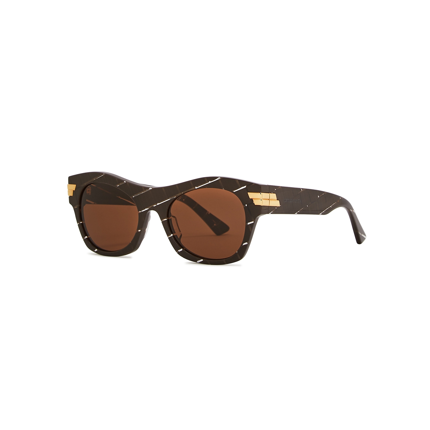 Bottega Veneta Ribbon Intrecciato Wayfarer-style Sunglasses - Brown
