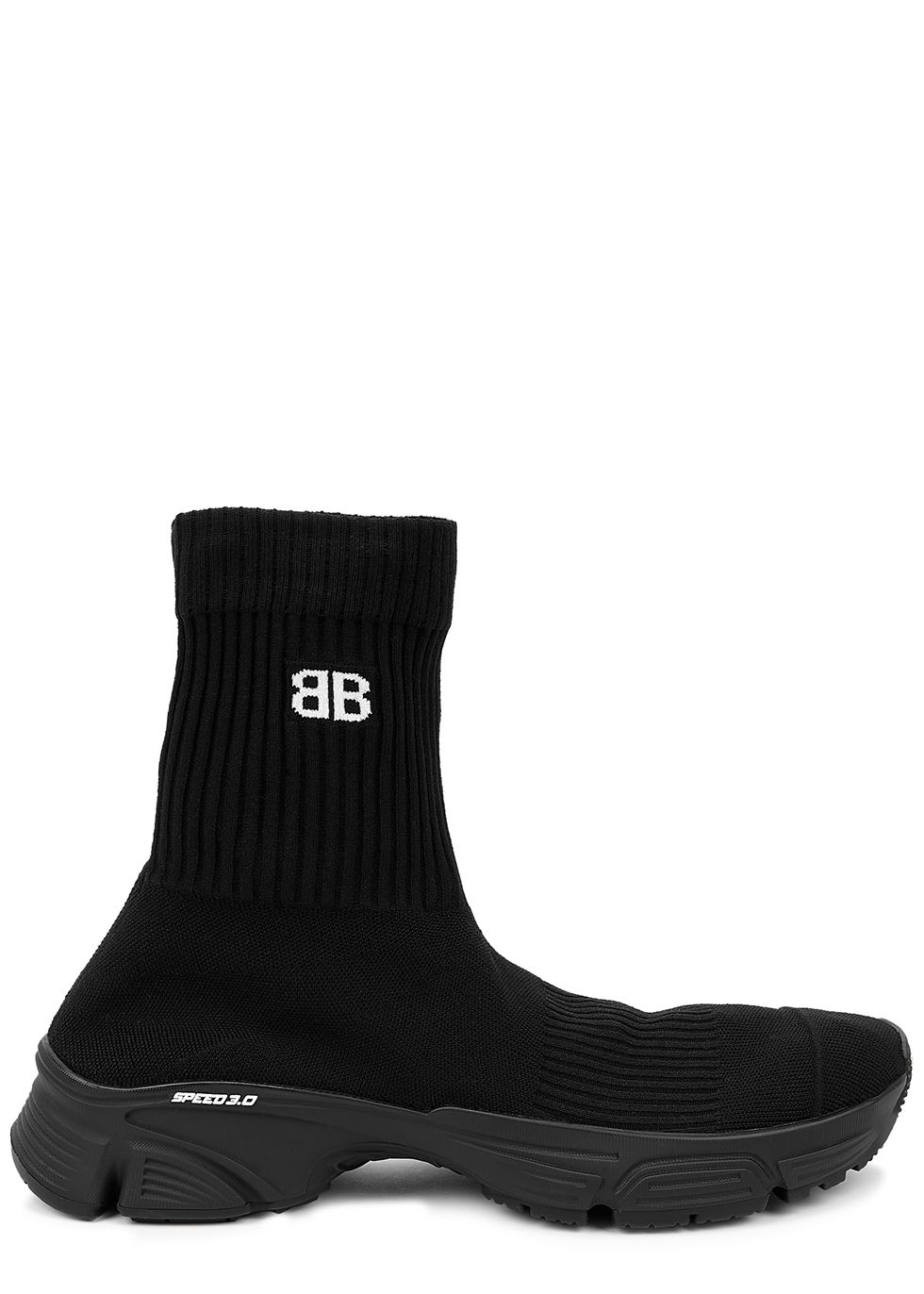 Balenciaga Speed 3.0 black stretch-knit sneakers - Harvey Nichols