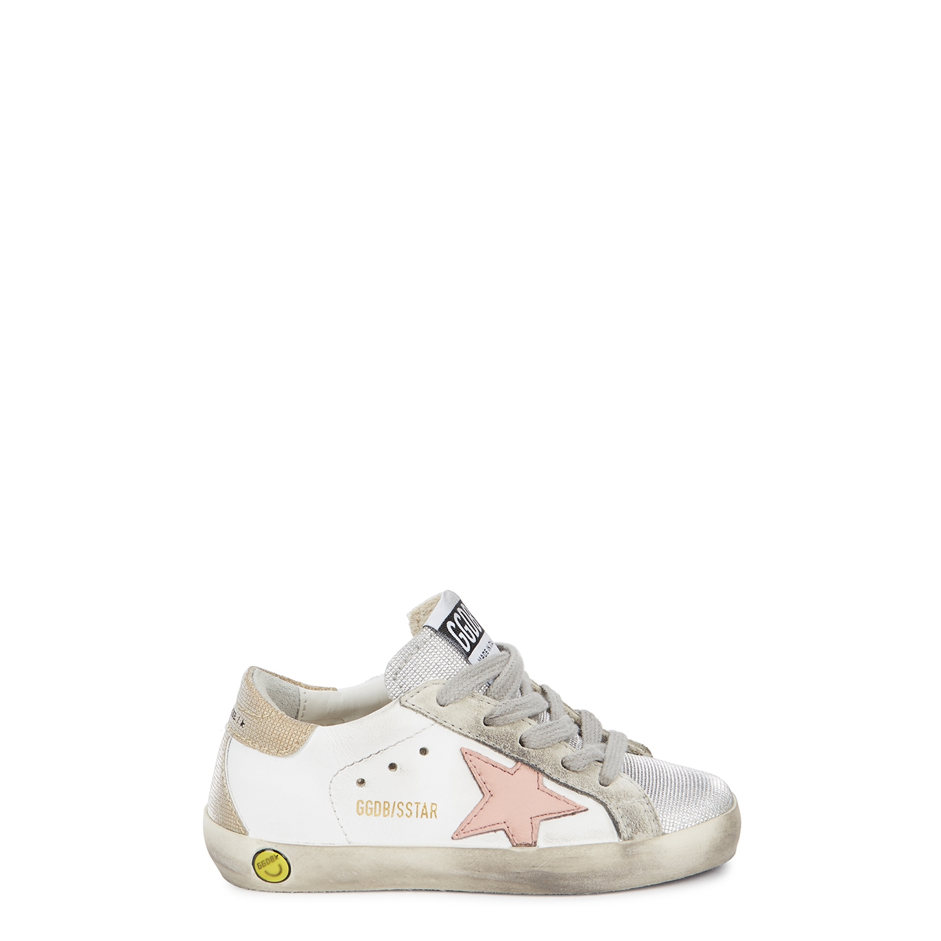 Golden Goose Superstar Glittered Leather Sneakers (IT23-IT27) - White & Other - 7 Baby