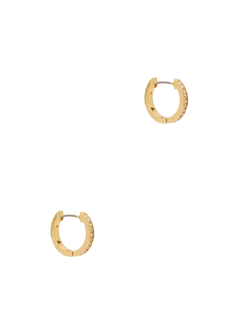 Embellished gold-tone hoop earrings
