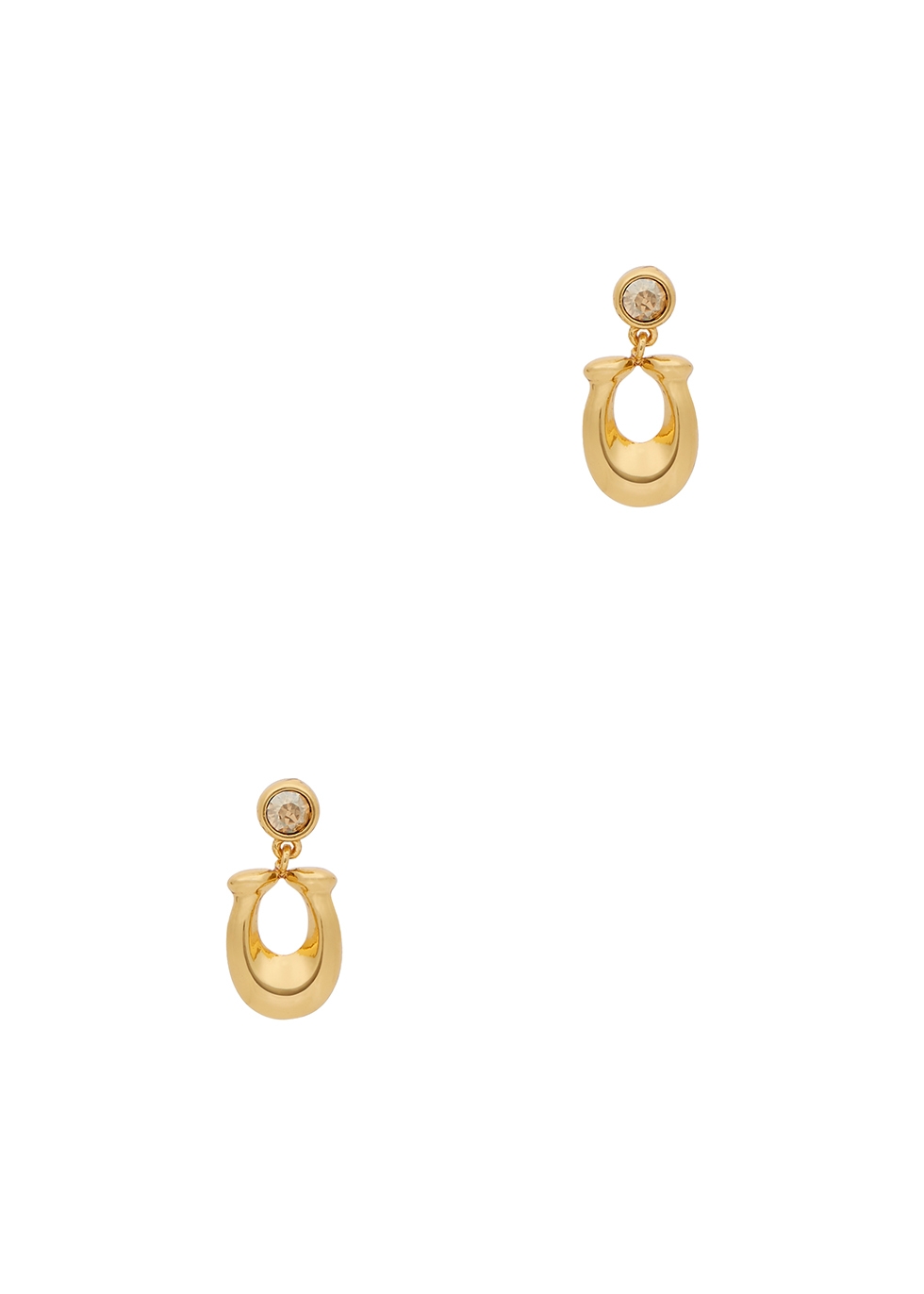 Gold-tone logo earrings