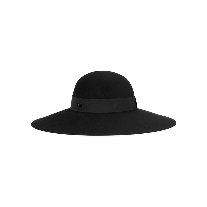 Maison Michel Paris Blanche Black Felt Wide-brim Hat