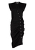 Black ruched stretch-cotton shirt dress - Veronica Beard