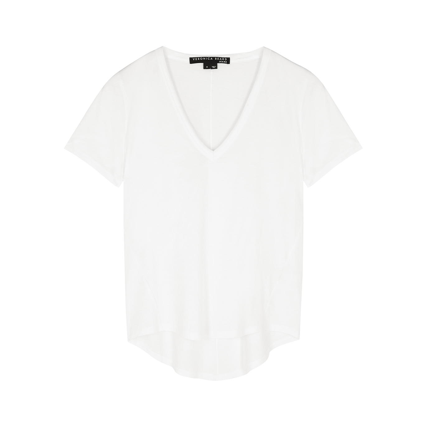 Veronica Beard Top Cindy Ss Veck T-shirt In White