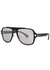 Matte black square-frame sunglasses - Versace
