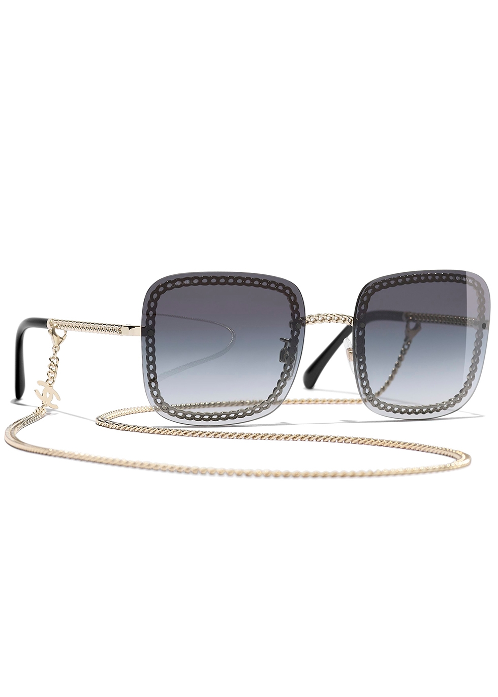 CHANEL PreOwned 1992 chainlink wraparoundframe Sunglasses  Farfetch